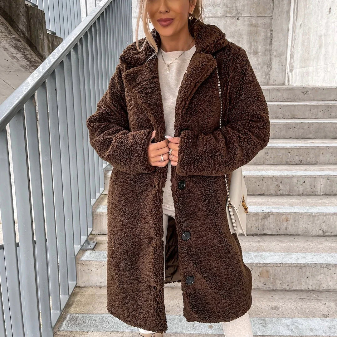 Winter Coat Women Cozy Soft Teddy Style Warm Outerwear - Image 4