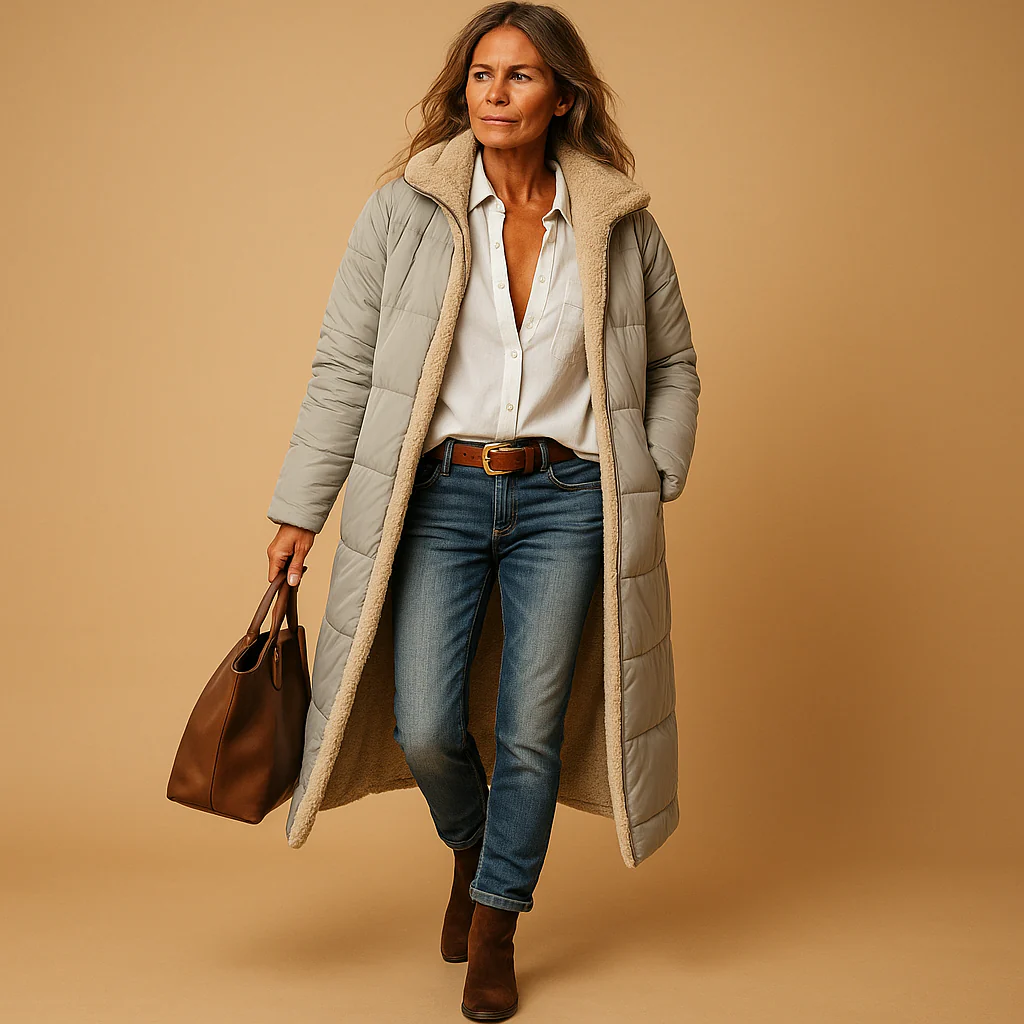 Long Winter Coat Women Elegant Warm Full-Length Fit - Image 4