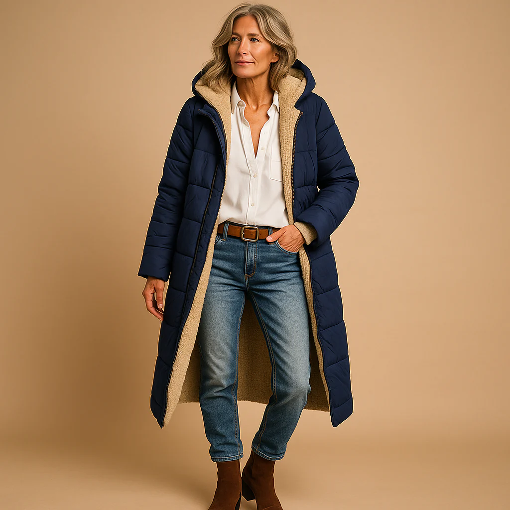 Long Winter Coat Women Elegant Warm Full-Length Fit - Image 5