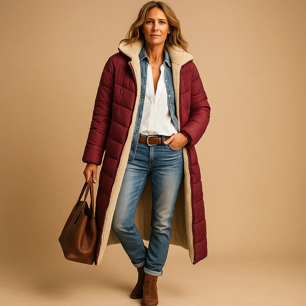 Long Winter Coat Women Elegant Warm Full-Length Fit - Image 6