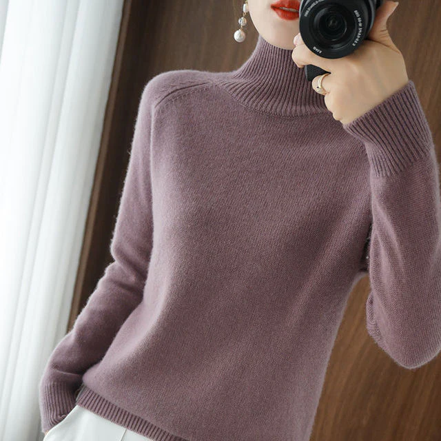 Turtleneck Sweater Women Elegant Warm Long Sleeve Winter Top - Image 11