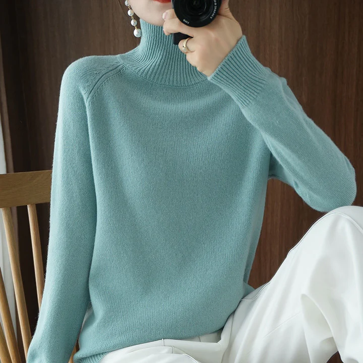 Turtleneck Sweater Women Elegant Warm Long Sleeve Winter Top - Image 2