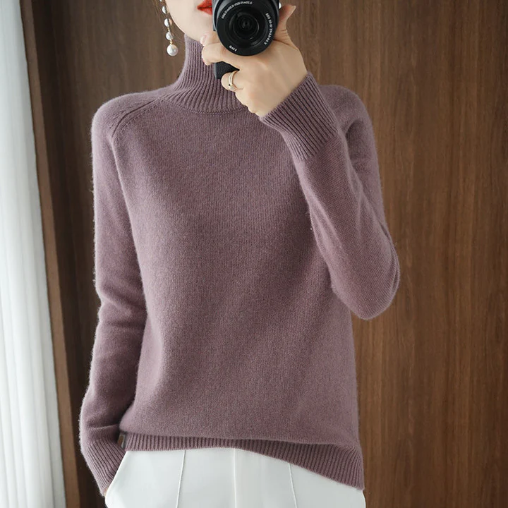 Turtleneck Sweater Women Elegant Warm Long Sleeve Winter Top - Image 3