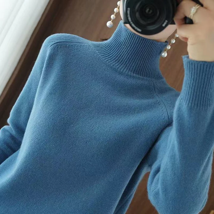 Turtleneck Sweater Women Elegant Warm Long Sleeve Winter Top - Image 5