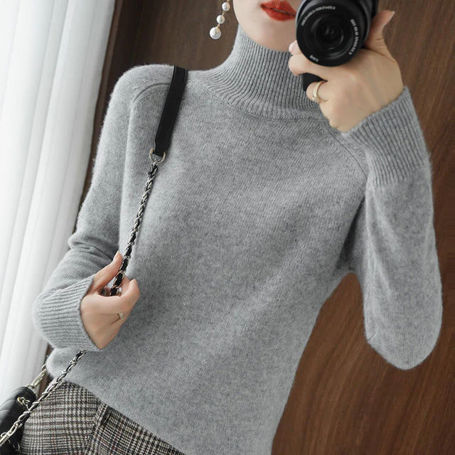 Turtleneck Sweater Women Elegant Warm Long Sleeve Winter Top - Image 7