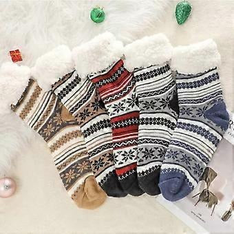 Slipper Socks Unisex Thick Construction with Non-slip Grip Feature