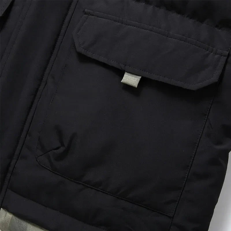 Hooded Jacket Men Insulated Puffer Adjustable Hood Closures - Image 3