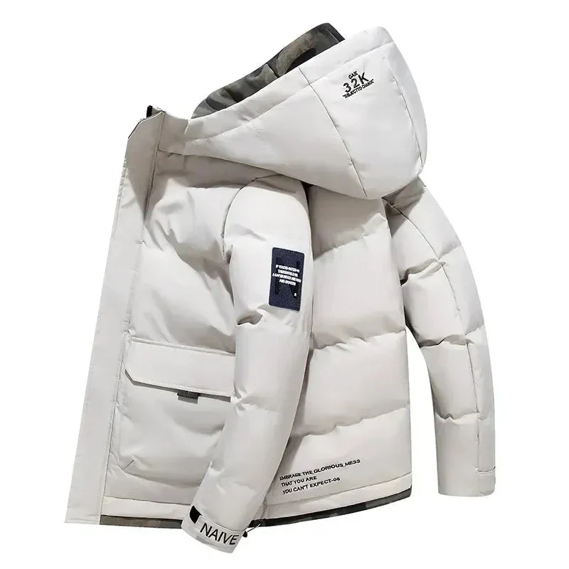 Hooded Jacket Men Insulated Puffer Adjustable Hood Closures - Image 4