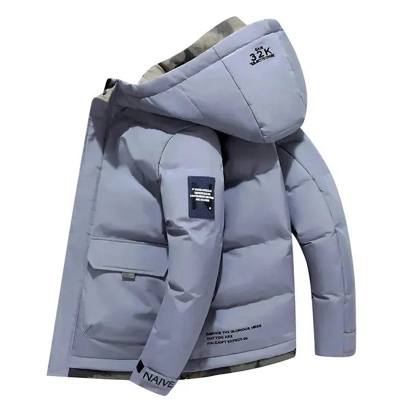 Hooded Jacket Men Insulated Puffer Adjustable Hood Closures - Image 5