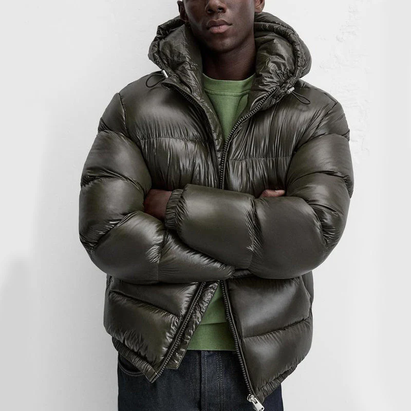 Puffer Jacket Men Padded Design with Side Pockets for Cooler Weather - Image 9