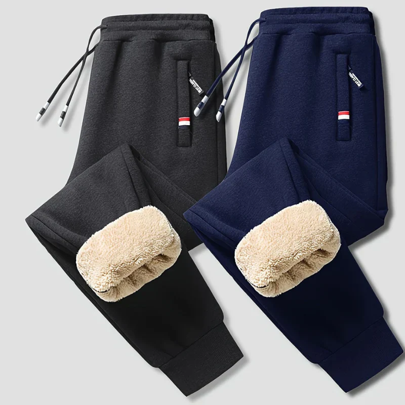Thermal Trousers Men Elastic Waistband Drawstring Regular Fit - Image 4