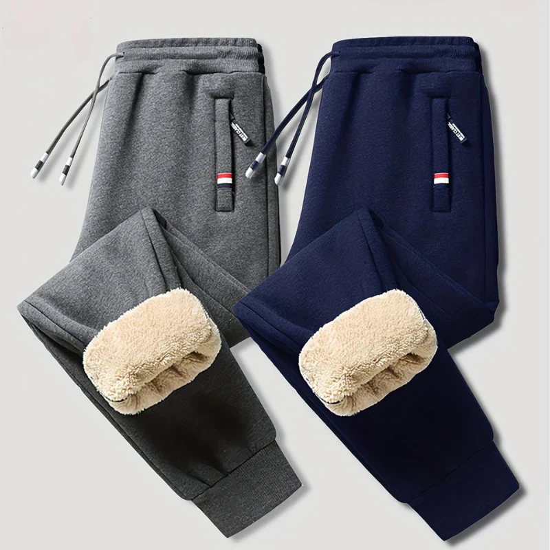 Thermal Trousers Men Elastic Waistband Drawstring Regular Fit - Image 5