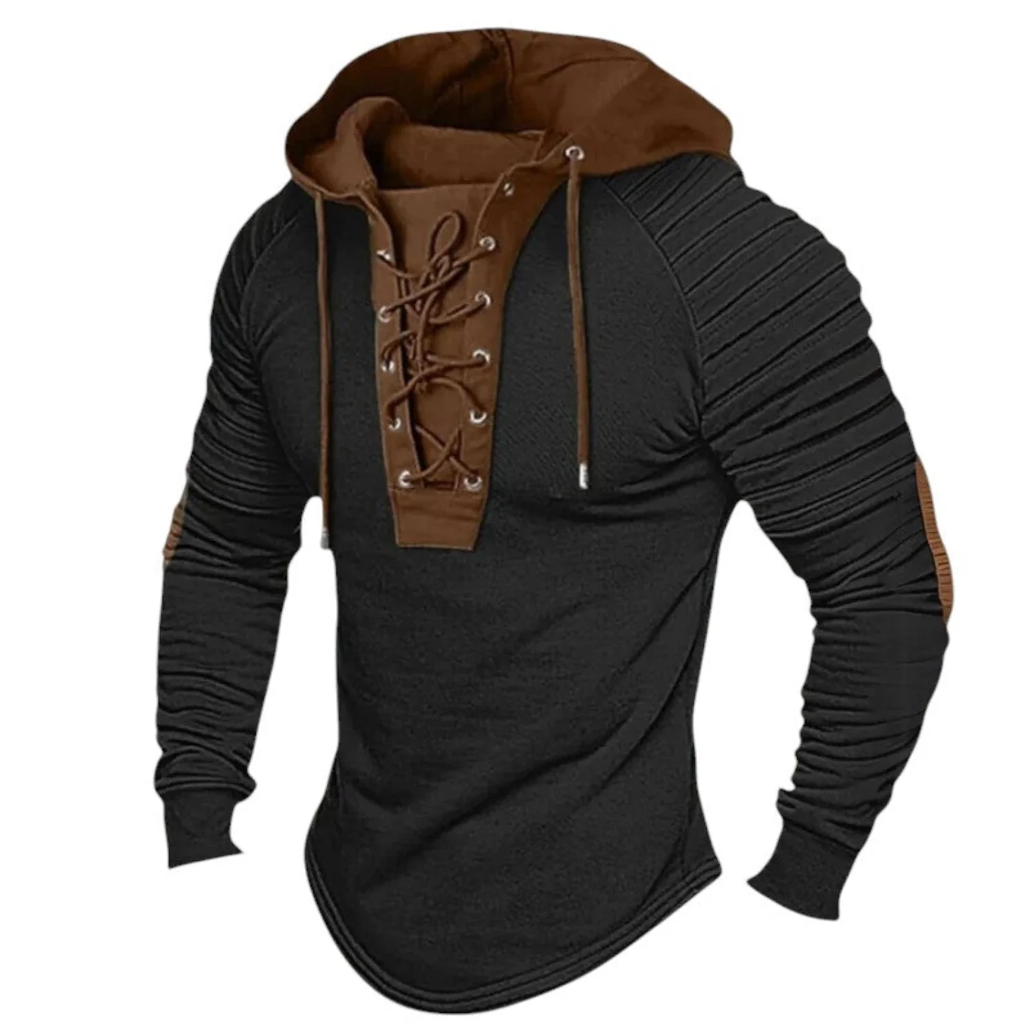 Sweatshirt Men Modern Lace Up Hooded - Image 5