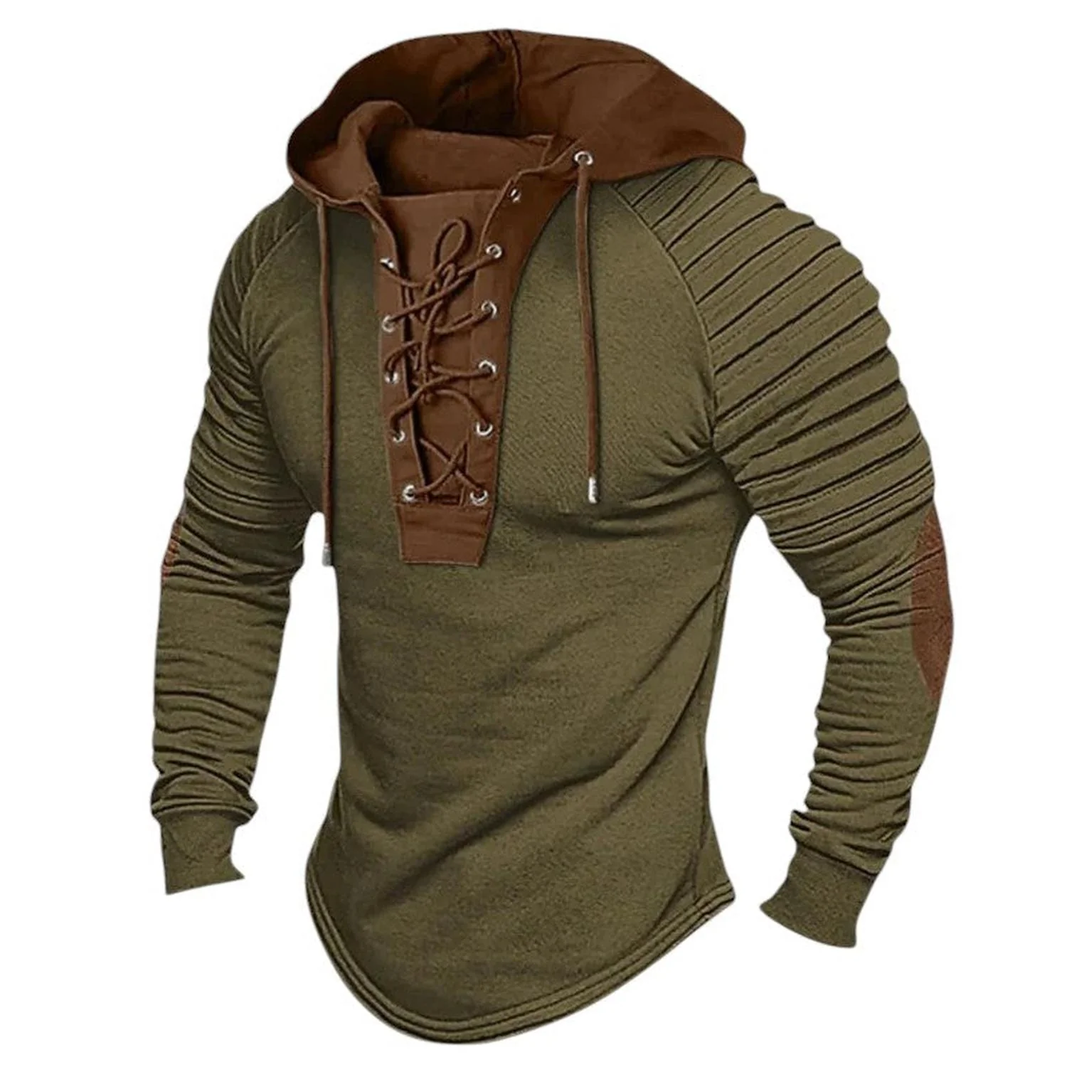 Sweatshirt Men Modern Lace Up Hooded - Image 6