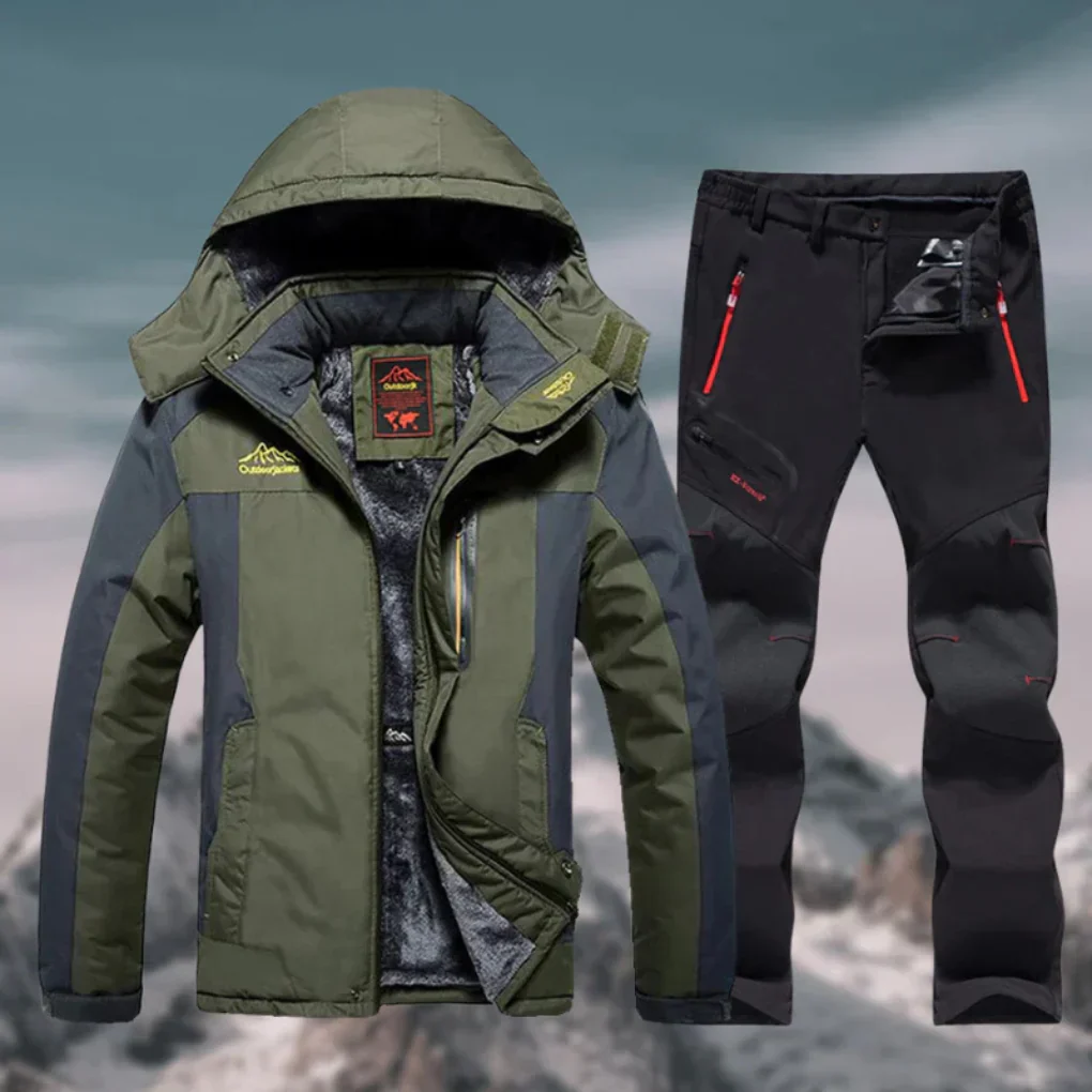 Ski Outfit Set Men Weatherproof Two Piece Regular Fit Outerwear - Image 5