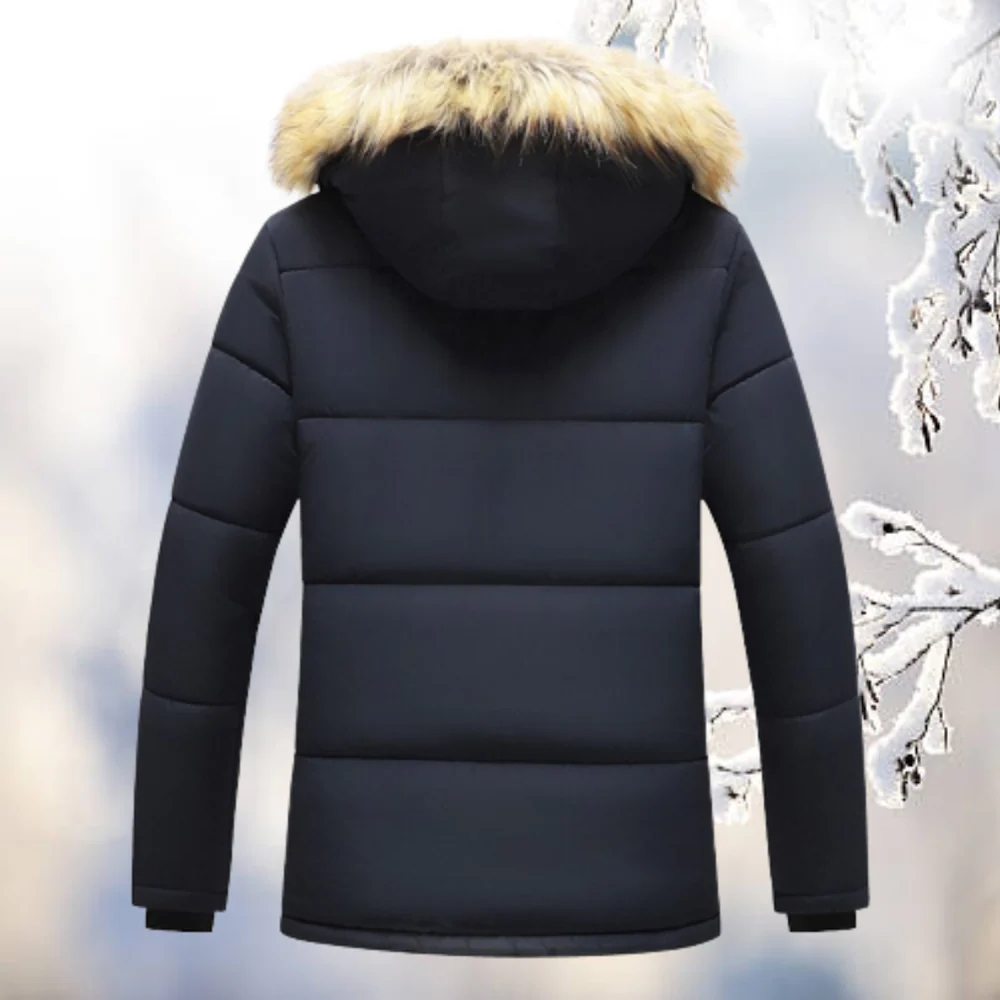 Winter Parka Men Hooded Warm Zipped Coat - Image 4