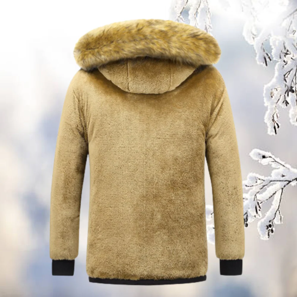 Winter Parka Men Hooded Warm Zipped Coat - Image 5