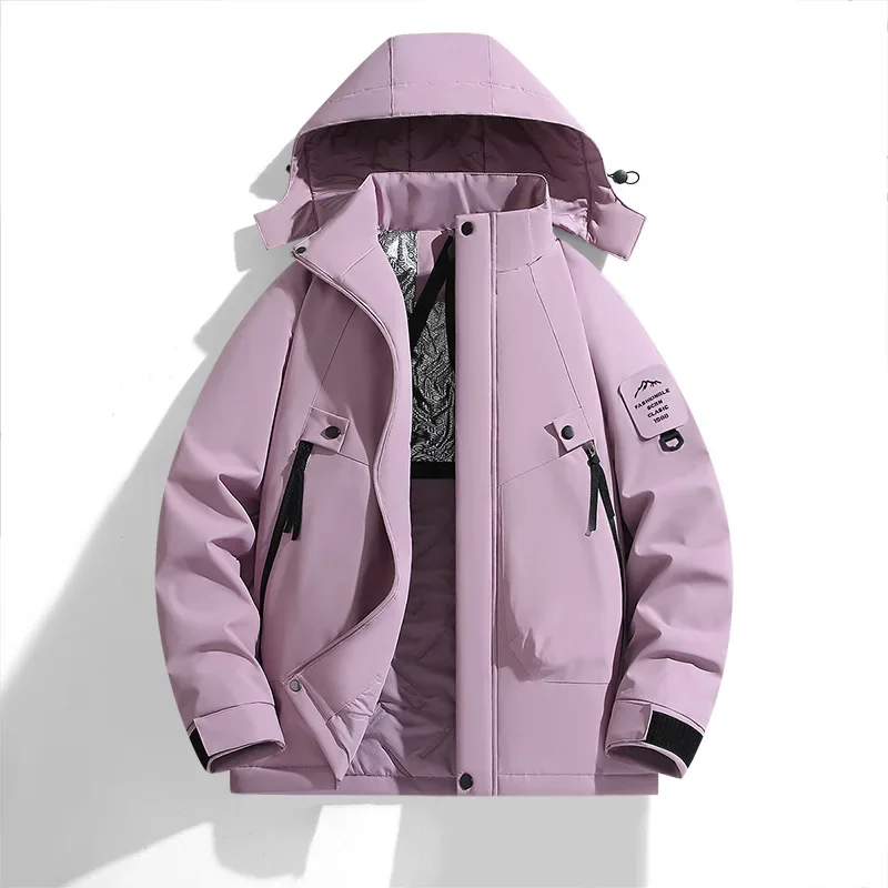 Ski Jacket Unisex Hooded Strap Style Front Closure Winter Design - Image 2