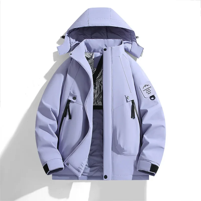Ski Jacket Unisex Hooded Strap Style Front Closure Winter Design - Image 4