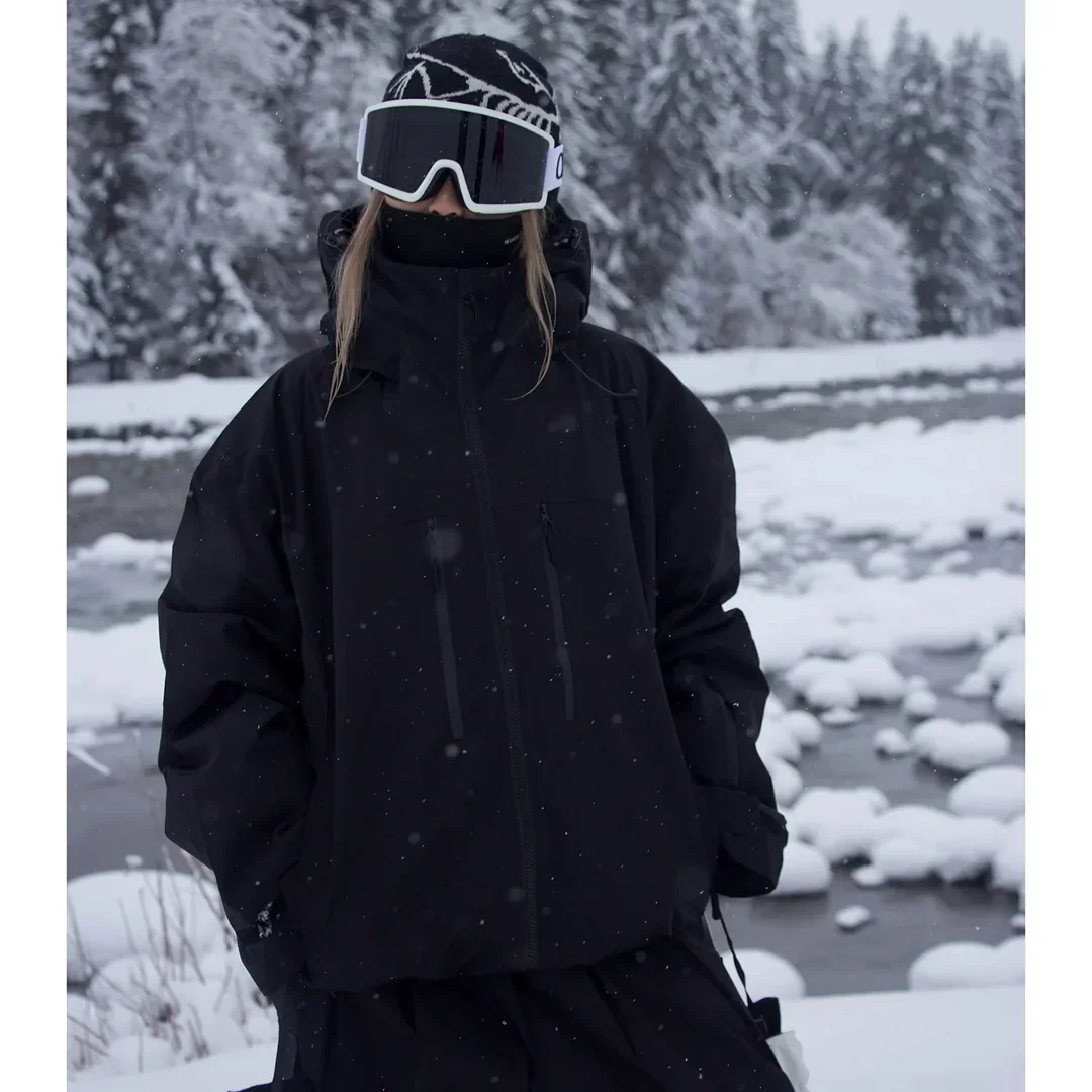 Snow Jacket Unisex Hooded Winterproof Construction Outerwear Layer - Image 3