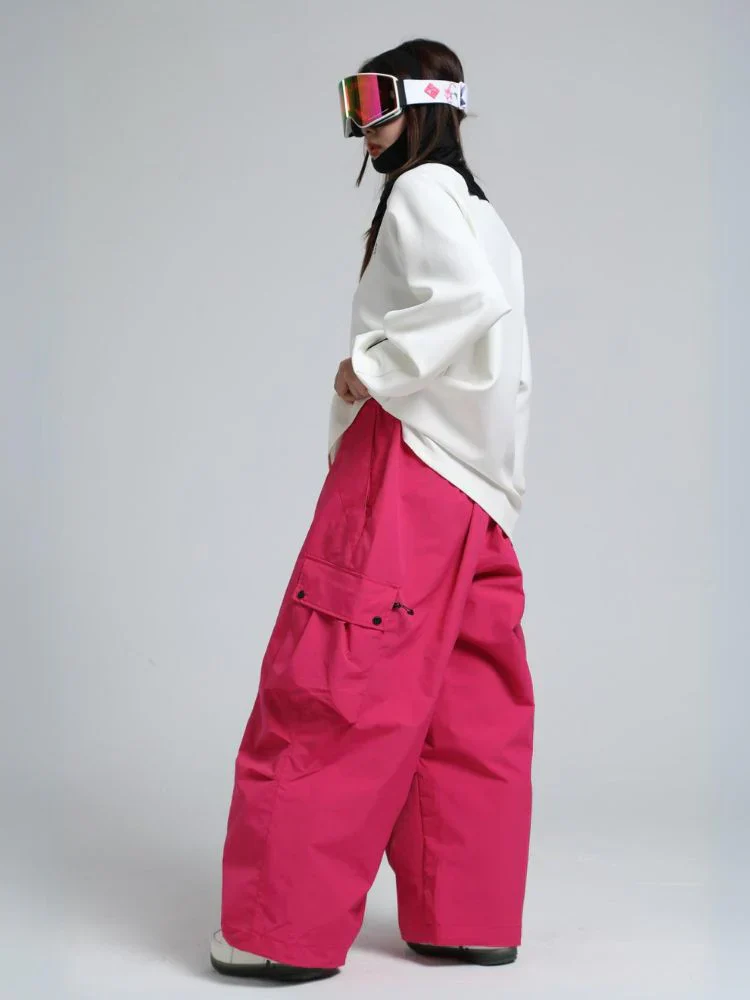 Snowboard Pants Unisex Baggy Loose Fit with Cargo Pockets Design - Image 31