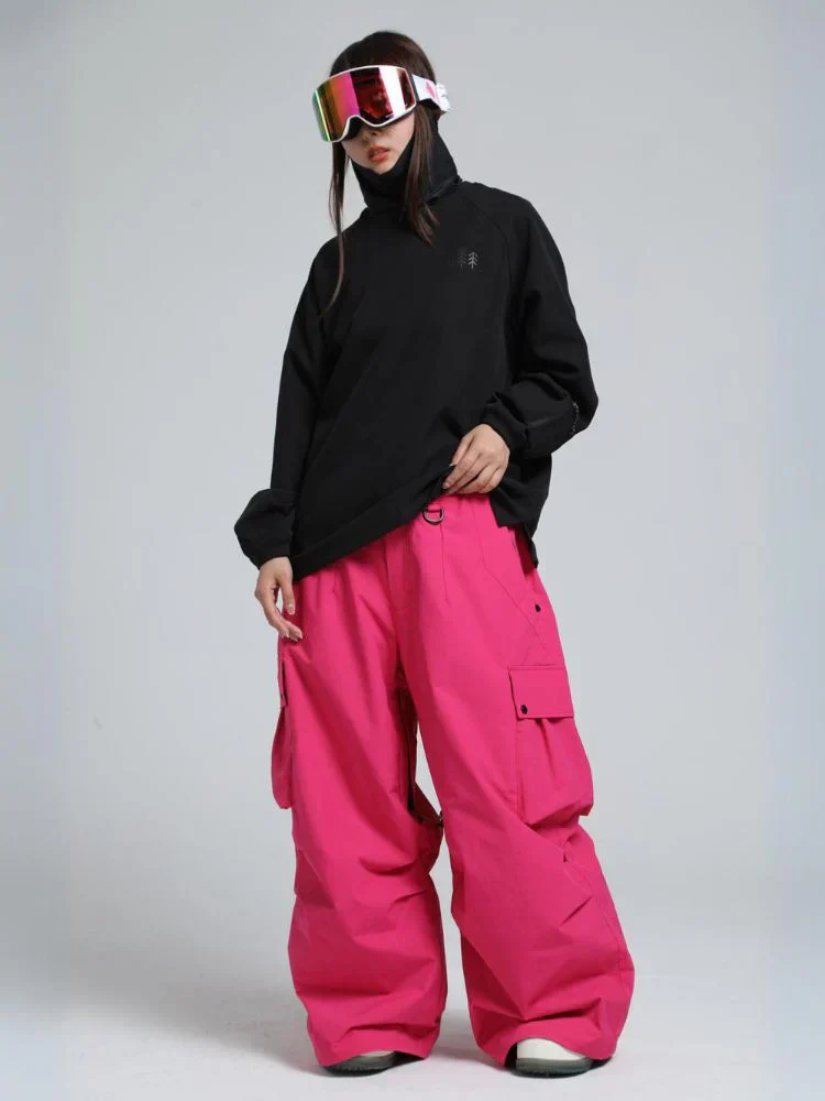 Snowboard Pants Unisex Baggy Loose Fit with Cargo Pockets Design - Image 32
