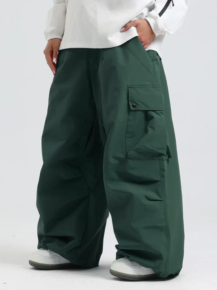 Snowboard Pants Unisex Baggy Loose Fit with Cargo Pockets Design - Image 33