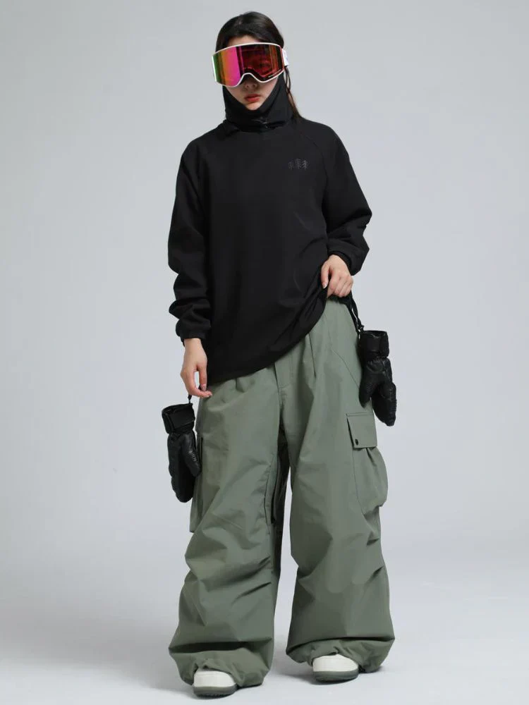 Snowboard Pants Unisex Baggy Loose Fit with Cargo Pockets Design - Image 35