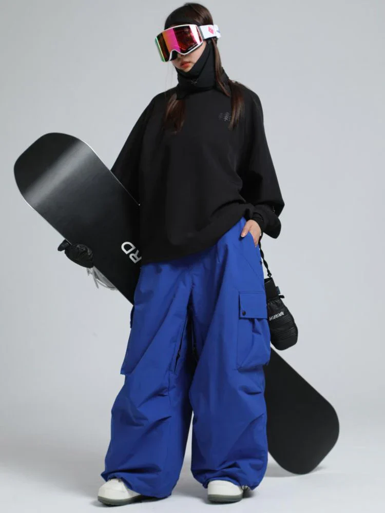 Snowboard Pants Unisex Baggy Loose Fit with Cargo Pockets Design - Image 37