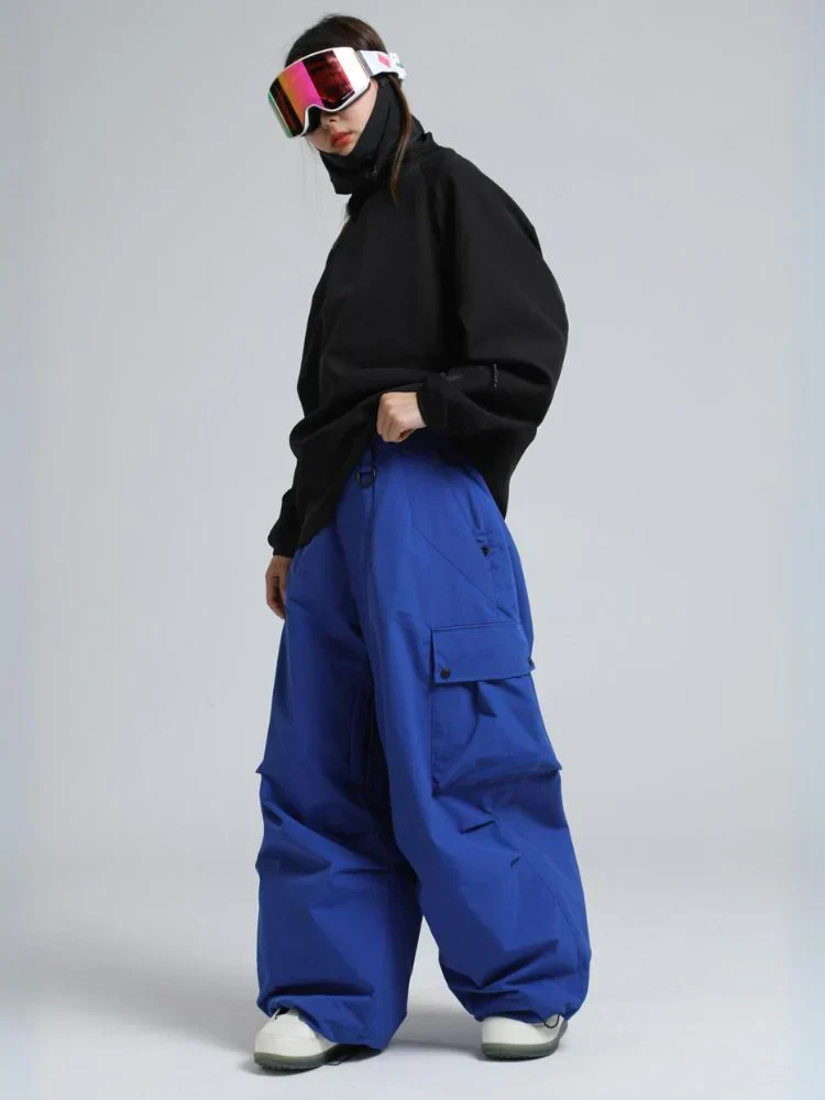 Snowboard Pants Unisex Baggy Loose Fit with Cargo Pockets Design - Image 38
