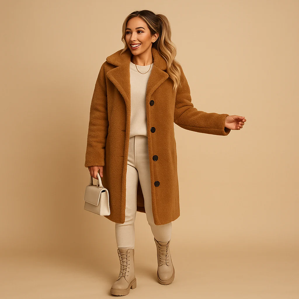 Teddy Coat Women Long Relaxed Fit Warm Outerwear - Image 2