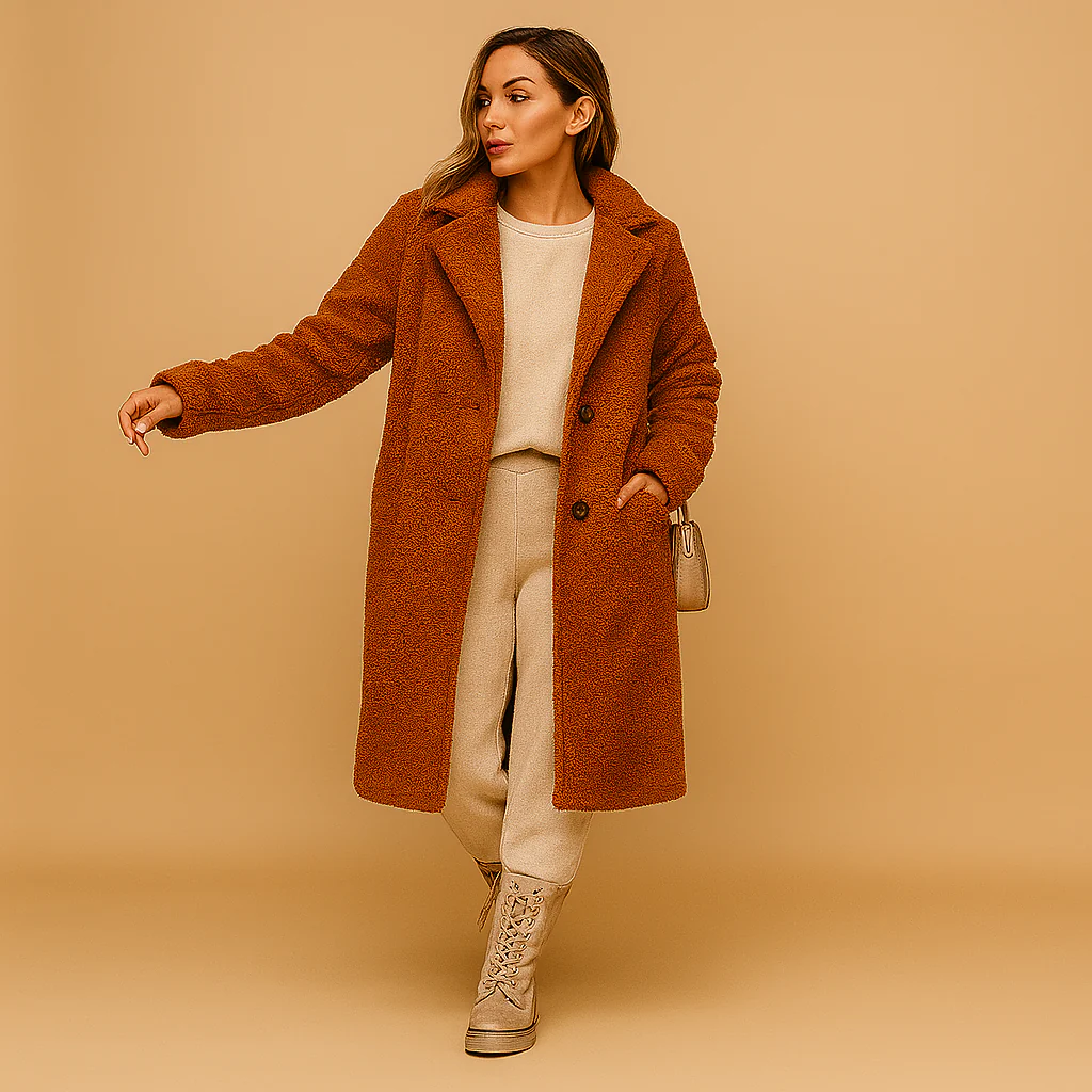 Teddy Coat Women Long Relaxed Fit Warm Outerwear - Image 4
