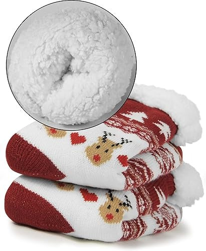 Slipper Socks Unisex Non-slip Design with Pull On and Rubber Sole - Image 2