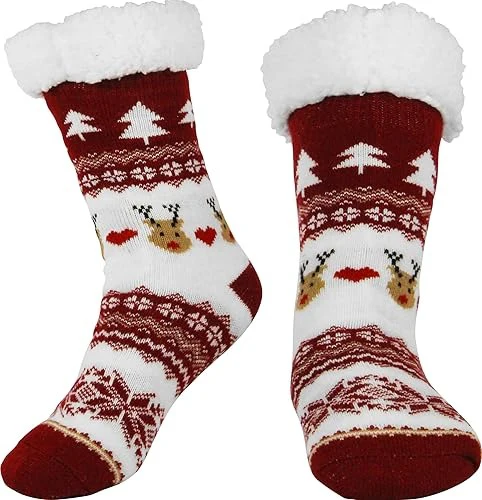 Slipper Socks Unisex Non-slip Design with Pull On and Rubber Sole - Image 5