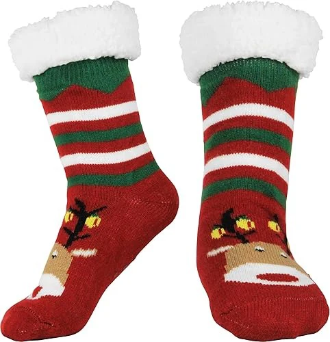 Slipper Socks Unisex Non-slip Design with Pull On and Rubber Sole - Image 7