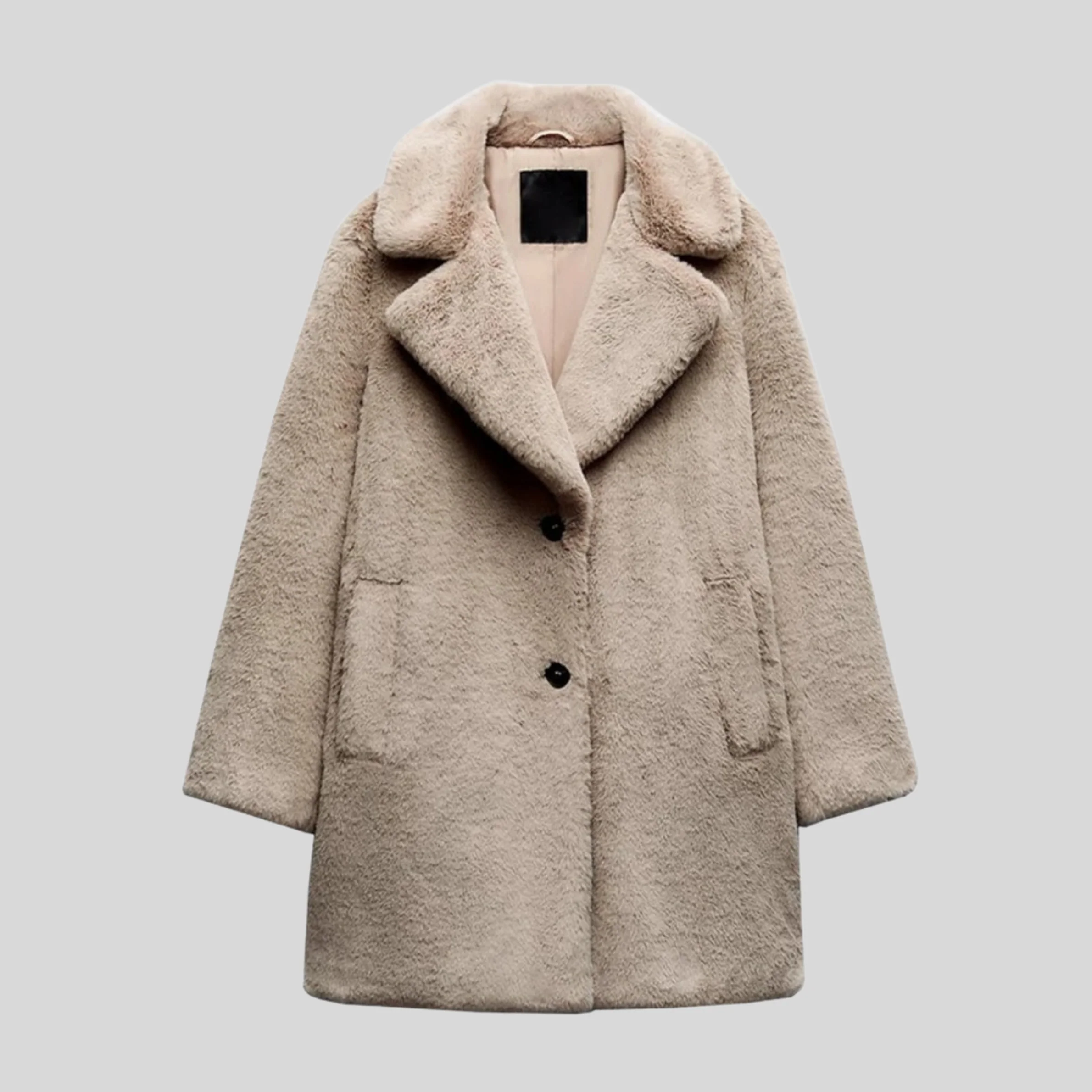 Teddy Coat Women Warm Classic Long Coat Cozy Outerwear - Image 2