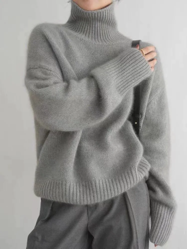 Turtleneck Sweater Women Warm Elegant Long Sleeve Casual Top - Image 3