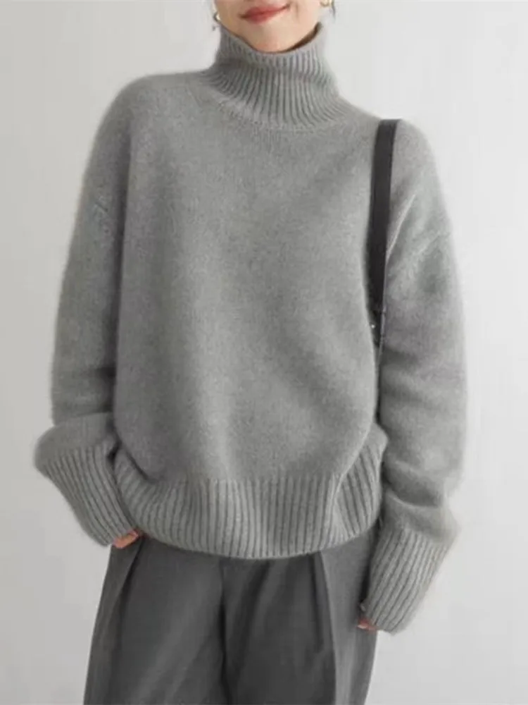 Turtleneck Sweater Women Warm Elegant Long Sleeve Casual Top - Image 4