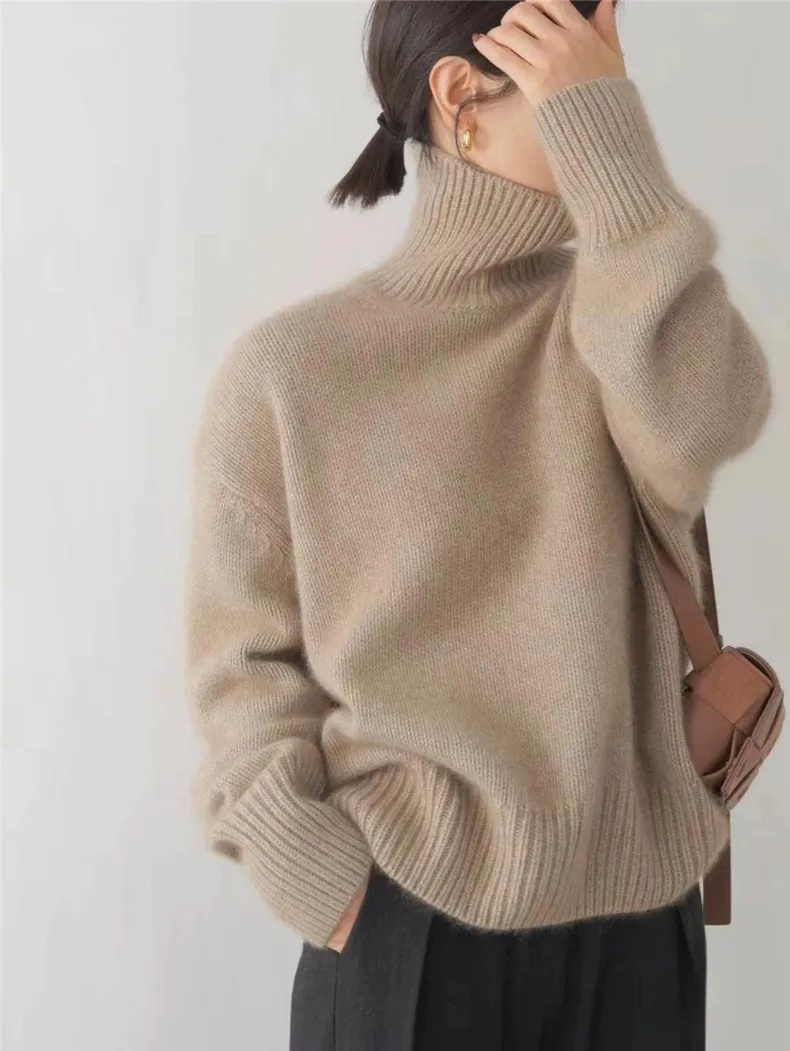 Turtleneck Sweater Women Warm Elegant Long Sleeve Casual Top - Image 6