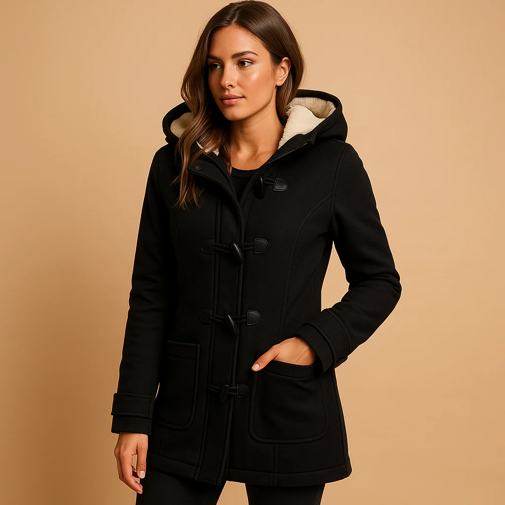 Long Winter Coat Women Hooded Windproof Long Front Zipper Closure - Image 2