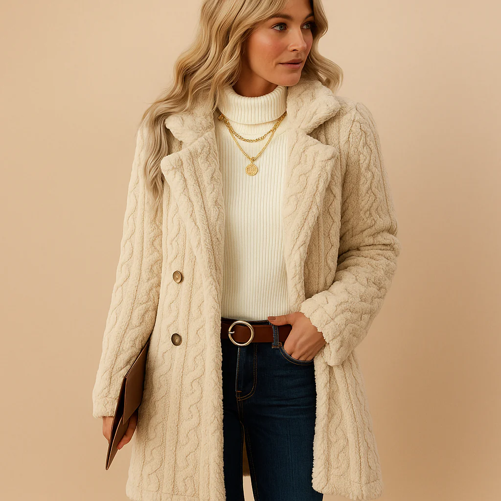 Winter Coat Women Fitted Design in Structured Construction Garment