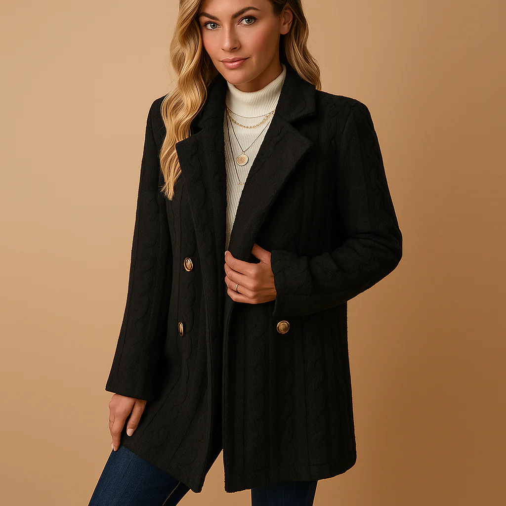 Winter Coat Women Fitted Design in Structured Construction Garment - Image 2