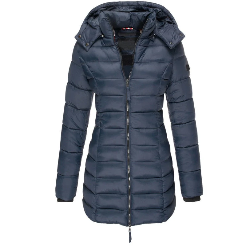 Parka Coat Women Long Hooded Insulated Winter Outerwear - Image 2