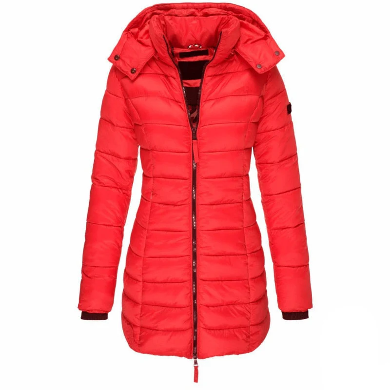 Parka Coat Women Long Hooded Insulated Winter Outerwear - Image 3