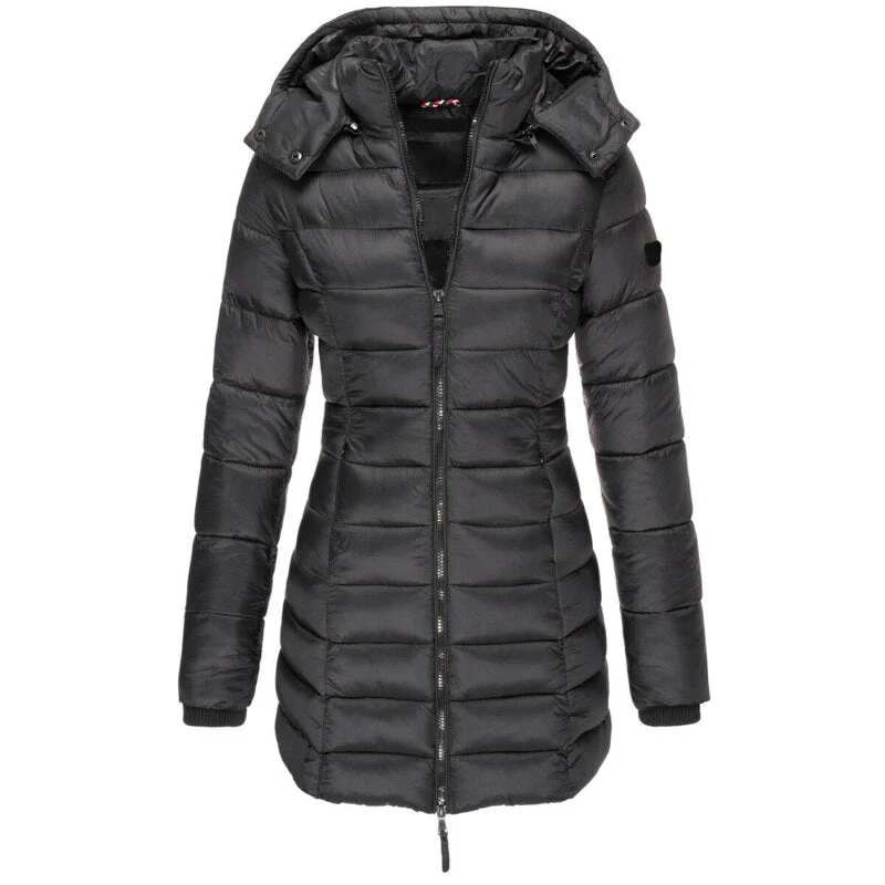Parka Coat Women Long Hooded Insulated Winter Outerwear - Image 4