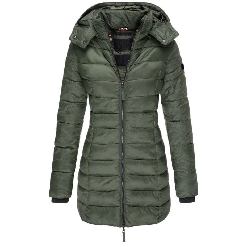 Parka Coat Women Long Hooded Insulated Winter Outerwear - Image 6