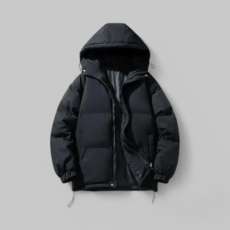 Puffer Jacket Women Hooded Insulated Quilted Drawcord Hem