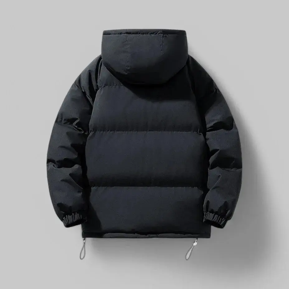 Puffer Jacket Women Hooded Insulated Quilted Drawcord Hem - Image 2
