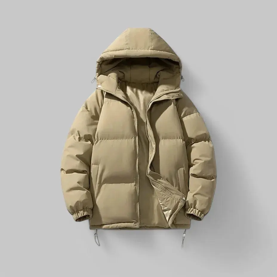 Puffer Jacket Women Hooded Insulated Quilted Drawcord Hem - Image 3