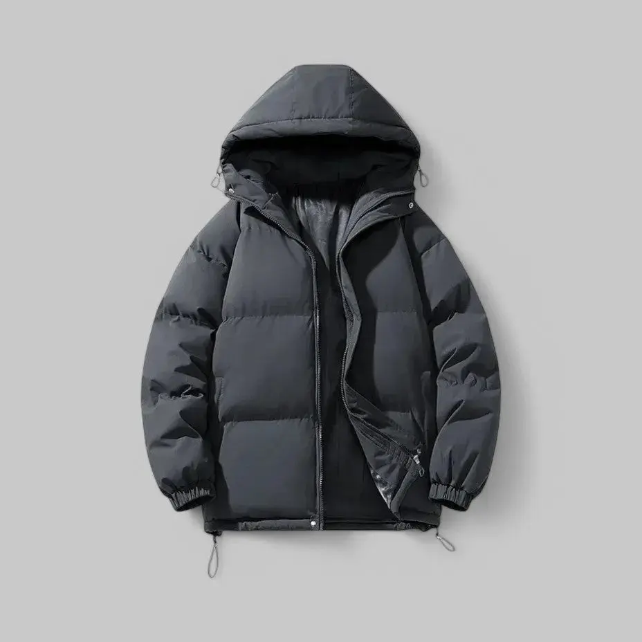 Puffer Jacket Women Hooded Insulated Quilted Drawcord Hem - Image 4